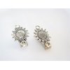 2 extra tiny small silver sunflower metal alligator hair clip for fine thin hair