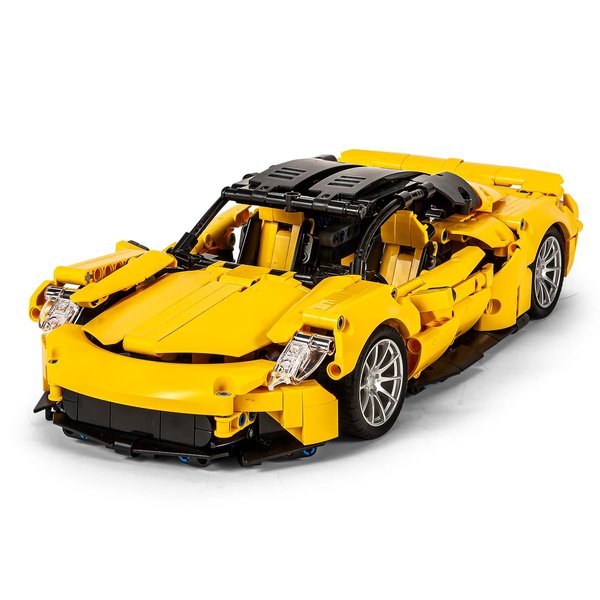 GOTIMON Yellow Sports Car Building Blocks Set Toy, Collectible MOC Car Model, Building Blocks for Adults and Kids (1269 PCS)