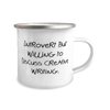 Reusable Creative Writing 12oz Camper Mug, Introvert but Willing to Discuss Creative Writing, Present For Friends, Inspirational From