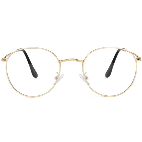 Kursan Classic Round Clear Lens Glasses for Women Men Circle Metal Frame Non-Prescription Eyeglasses (A0 Gold (Clear Lens), 50)