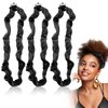 3 Pcs Adjustable Silk Hair Ties, Extra Long Silk Hair Scrunchies Non-Slip Black Headband for Women Highly Stretchable Fixed Satin Hair Band Suitable for Thick Curly Hair Natural Curls Fluffy Ponytails
