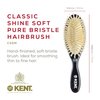Kent CSGM 7.75" Classic Shine Medium Oval Cushion Straightening Brush and Hair Detangler - Soft White Boar Bristle Hair Brush - Shine Hair Brush and Scalp Scrubber for Mid-Length Fine or Thinning Hair