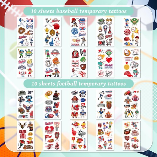 EMOME 300 Styles Kids Tattoos Temporary for Boys, Transportation, Sports Tattoos for Kids Boys, Temporary Tattoo Stickers for Kids Party Favors Decorations Supplies(50 Sheets)