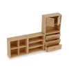4PCS Miniature Furniture Set Wooden Cabinet Cupboard 1:12 Dollhouse Various Styles Decoration DIY Dollhouse Freely Combinable Furniture Kit Kitchen Bedroom Living Room Display Ornaments (Wood)