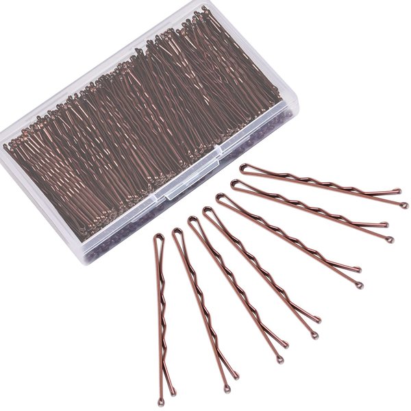 Bobby Pins Brown Hair, MORGLES 240pcs Brown Bobby Pins Hair Pin Hair Accessories with Box for Women Girls (Brown,2.2 Inch)