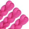 HAIRCUBE Hot Pink Braiding Hair 24 Inch 3 Packs Pre Stretched Box Braids Colorful Twist Braiding Hair Extensions Synthetic Crochet Braiding (Hot Pink)