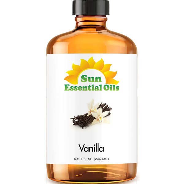 Sun Essential Oils 8oz - Vanilla Essential Oil - 8 Fluid Ounces - Vanilla Oil - Aromatherapy Diffuser Oils Vanilla - Aromatherapy Oils