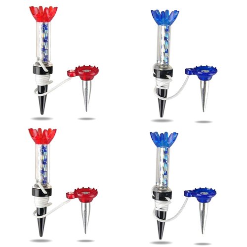 VEASAERS Golf Tees Unbreakable Plastic Magnetic 80 mm Long Bulk Reusable 4 Pack Blue Red Flexible Magnet Tee Lift Step for Men Women Practice Training Set (4 Pack)