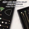 JETEHO Black Velvet Stackable Jewelry Tray Showcase Display Stackable Necklace Bracelet Ring Showcase Display Empty Plate