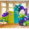 Monster Balloons Arch Garland Kit Decorations, 110pcs Monster Cartoon Theme Balloons Party Decorations, Dark Purple Green White Teal Blue Balloons Arch for Birthday Baby Shower Party Decor