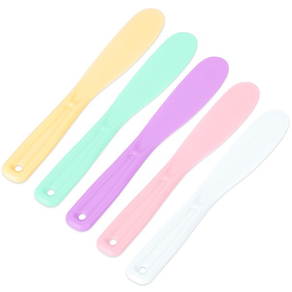 Mozeat Lens 5Pcs Face Mask Spatula Lotion Spatula Plastic Cosmetic Spatula Jelly Mask Spatula for Facials Face Mask Applicator Makeup Scoop