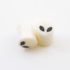 BodyJewelryOnline Unisex Organic Horn Ear Plugs, Tunnel Earrings, Piercing Stretchers, Hypoallergenic Supplies, 2G, White, Alien Face Design
