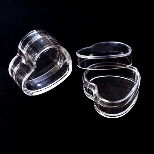 Healthcom 100Pcs 4ml Empty Plastic Cosmetic New Clear Refillable Plastic Heart Shape Pot Jars Bottles Make up Cosmetic Containers with Lids for Face Cream Lotion Eye Shadow Lip Balm