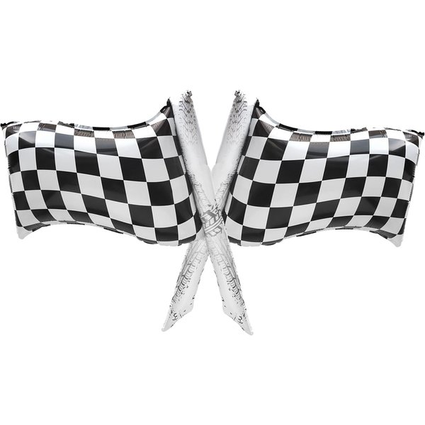 PANRRPERS 2 PCS Checkered Balloons Black and White Racing Flag Balloon Checkered Flag Helium Balloons for Race Car Themed Birthday Party Birthday Decorations