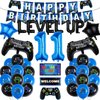 11th Video Game Birthday Party Decoration Balloons Game on Party Supplies Set Include Happy Birthday Banner Foil Balloon Latex Balloon Ideal for Kids Boys Party Room Indoors Outdoor Activities Decor