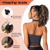 SEIKEA Ponytail Extension, 14" Short Wavy Drawstring Ponytail Lightweight Multi Layered Fake Pony Tails Hair Extensions Natural Soft Clip in Hair Extensions Ponytail Brown to Blonde
