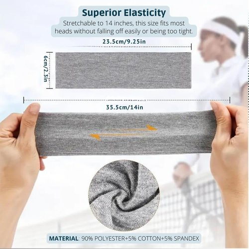 Headbands for Women Pack of 12, Non Slip Latest Hair Accessories for Women, Elastic Head Bands for Women's Hair, Cotton Fabric Sweat Headbands for Yoga, Running & Sport (Assorted Colors)