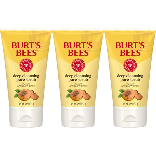 Burt's Bees Deep Cleansing Pore Scrub with Peach and Willow Bark, 4 Ounces