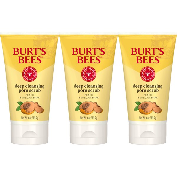 Burt's Bees Deep Cleansing Pore Scrub with Peach and Willow Bark, 4 Ounces