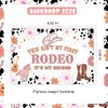 Wonmelody 2nd Rodeo Birthday Party Decorations 5*3ft 2nd Rodeo Birthday Party Backdrop for Girl Not My First Rodeo 2nd Birthday Party Decorations Groovy Western Cowgirl 2nd Birthday Decorations