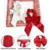 Melbelia Christmas Bow Hair Scrunchies for Women Girls Knotted Bow Hair Ties Ropes Elastic Bands Hair Bows for Women Ponytail Holder Hair Accessories for Women Girl (Red & White,2Pcs)