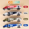 MT WORLD Toy Truck Personalized Semi Truck Toy with Name 1/87 Scale Diecast Model Tonka Container Car Carrier for Boys Teens Birthday