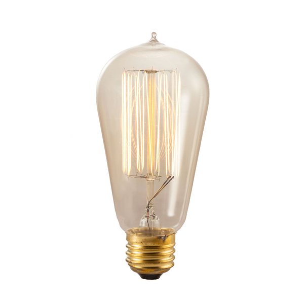 Bulbrite NOS60-1910 60-watt Incandescent Nostalgic 1910 Thread A19 with Medium Base, Antique (4 Pack)