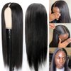 Legendhair Glueless V Part Wig Human Hair Straight Brazilian Virgin Human Hair Wigs for Black Women Upgrade U Part Human Hair Wig Full Head Clip In Half Wig No Leave Out U Part Wig 180% Density 24Inch