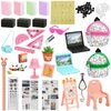 SOTOGO 49 Pieces Doll House School Supplies Mini School Accessories Dollhouse Toy Home Miniature Model DIY Doll Accessories