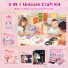 Avenir Unicorn Sewing Kit Scratch Paper Art for Ages 5+ Kids Craft Activity Kit, Make 9 Amazing Unicorn Projects for Girls and Boys Gift