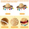 Janinka 18 Pcs Cinco De Mayo Fiesta Party Supplies Straw Sombrero Headbands Paper Eyeglasses, Mexican Theme Party Decor (Classic Style)