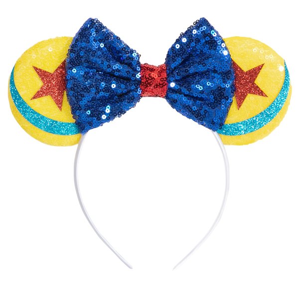 CHuangQi Mouse Ears Headbands with Shiny Bow, Double-sided Sequins Glitter Hair Band, for Birthday Party, Celebration or Event (XC22)