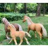 Gemini&Genius Horses Figurine Toy, Farm Premium Horse Animal Playset, Mare and Stallion with Horse Baby Family Action Figures Party Favors Supplies, Party Cupcake Toppers, Birthday Gifts for Kids