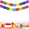 Mexican Felt Banner Picado Banner-Mexican Party Fiesta Felt Banners,Dia De Los Muertos Decorations Party Supplies (flower 2)