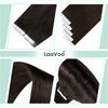 LaaVoo Dark Brown Tape in Hair Extensions Human Hair 28 Inches Brown Tape ins for Black Women Human Hair Silky Straight 20pcs/65g