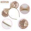 WOVOWOVO Mouse Ears Headbands for Women Girls Sparkle Bow Hairbands Birthdays Christmas for Cosplay Costume Princess Party Decorations