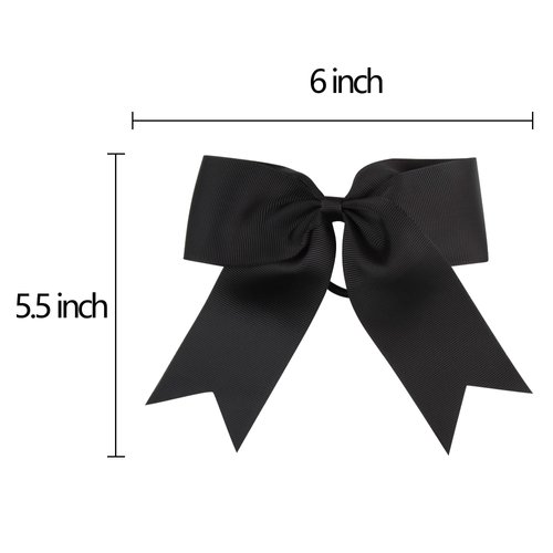 Cheer Bows 6 Inch Ponytail Holder Hair Tie 16 Pcs Hair Bow Cheerleader Bows Hair Tie (Teal)