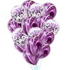 Purple Tie Dye Balloons 30PCS 12 Inch Agate Marble Latex Swirl Balloons For Tie Dye Birthday Party Supplies,Candyland,Bachelorette,Fun Hippie Party Decorations