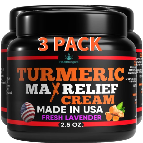 Healthergize 3Pack-Turmeric Face Cream + Natural Vitamin C Glow Boosting Moisturizer & Skin Repair, Hydrating Lotion-Turmeric Skin Lotion, Cleanses Skin, Sun Damage, Age Spots, Dark Spots-Made In USA…