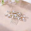 Foyte Crystal Wedding Hair Comb Rhinestone Headpieces Leaf Bride Hair Pieces Bridesmaid Side Hair Combs for Women and Girls (silver)