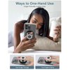 EWA MagOne Solo (Plate Edition) Phone Grip with Leather Finger Strap, Removable Magnetic Ring Holder Loop, Double-Sided Magnetic Accessories for Phone, No Stand-Black