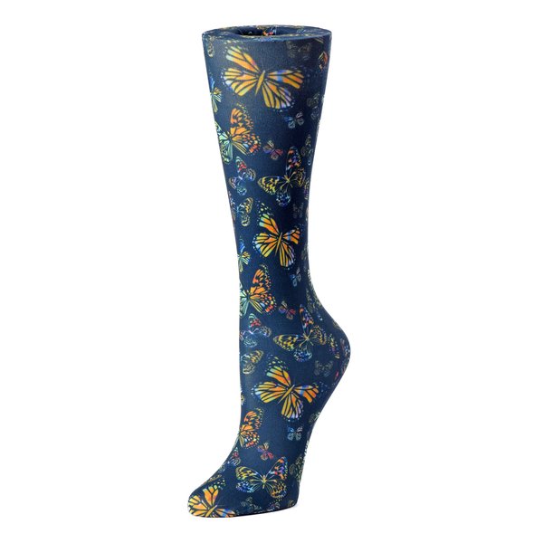 Cutieful Knit Therapeutic 10-18 mmHg Graduated Compression Socks (Black Butterflies)