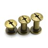 LQ Industrial 75 Sets Bronze M5 Chicago Screw Assorted Kit Slotted Phillip Head Binding Screws Rivet Assembly Bolt Nail Rivet for Book Binding DIY Leather Craft M5x6 M5x10 M5x12