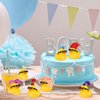 Wig Rubber Ducks Bath Toys, 12 PCS Yellow Mini Rubber Duckies Accessories with Black Hollow Glasses, Cruise Ducks Bathtub Toys Shower Toys for Kids Toddlers Boys Girls