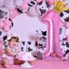 40 Inch Hot Pink Number 6 & Mini Crown Balloon for Birthday Party Decorations, 6th Birthday Party Decorations, Baby Shower Anniversary Balloons Decorations Supplies