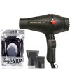 Turbo Power Twin Turbo 3200 Black Hair Dryer Model 324 and M Hair Designs Tangle Stop Cord Detangler (Bundle 2 Items)