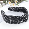 HAIMITI Halloween Headband Silver Spider Web Hair Accessories Black Funny Hair Bands Non Slip Knotted Wide Head Bands For Women's Hair Halloween Costume Party Supplies Decoration 1pcs