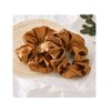Funlovin Satin Scrunchies Black Brown Scrunchie Pack Ponytail Holder Hair Scrunchies Silk Scrunchy Hair Bands Hair Ties (12pcs Silky Scrunchies)