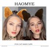 Haomye Cat Ears Hair Clips Fox Ear Barrettes Furry Hairpin Headpiece For Cosplay Christmas Holiday 2pcs (Black)