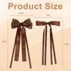 8PCS Silky Satin Hair Bows Hair Ribbon Hair Clips for Women Girls, Black Bow for Hair Long Ribbon Bow Hair Clips Bowknot Hair Accessories for Women Birthday Gifts